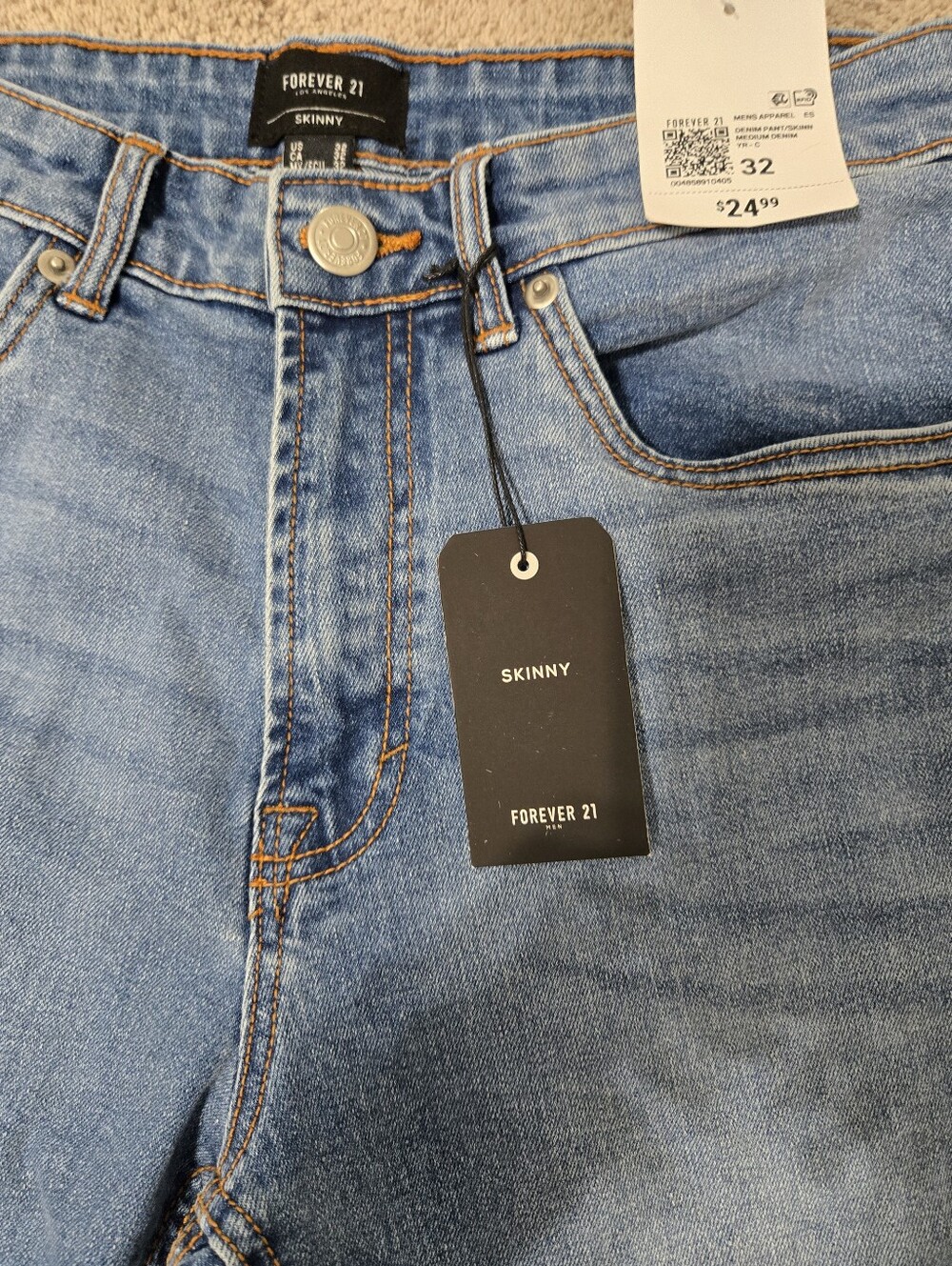 Forever 21 Men's Light Blue Skinny Jeans